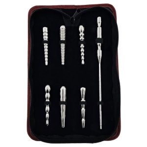 Stainless Steel Penis Plug Set with Handle - Image 1