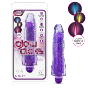 Glow Dicks Molly Glitter Vibrator - Purp - Image 1