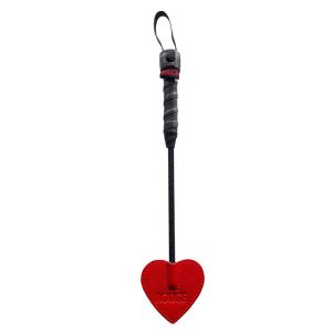 Mini Leather Spade Paddle Crop 10" - Red - Image 1