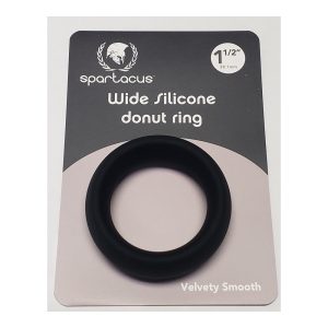 Wide Silicone Donut Ring - Black 1.5" - Image 1