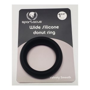 Wide Silicone Donut Ring - Black 1.75" - Image 1