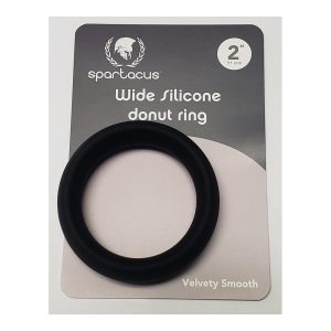 Wide Silicone Donut Ring - Black 2" - Image 1
