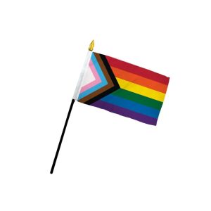Progress Pride 4" x 6" Stick Flag - Image 1