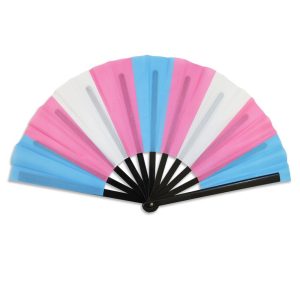 Transgender Pride X-Large Hand Fan - Image 1