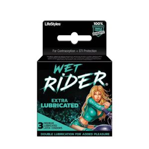 Lifestyles Wet Rider Condoms - 3 pk - Image 1