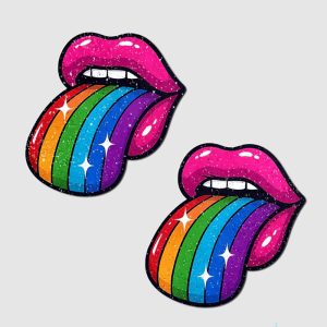 Taste the Rainbow Sparkling Tongue Out Pasties - Image 1