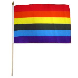 Rainbow Stick Flag 12" X 18" - Image 1