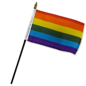 Rainbow Stick Flag 4" X 6" - Image 1
