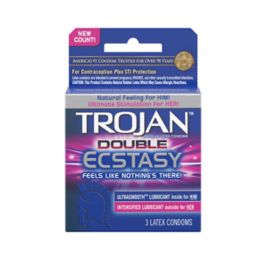 Trojan Double Ecstasy Condoms - 3 pk - Image 1