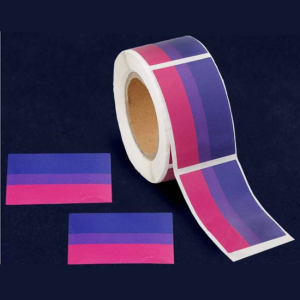 Bisexual Rectangle Flag Stickers -250pc* - Image 1