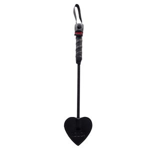 Mini Leather Spade Paddle Crop 10" - Black - Image 1