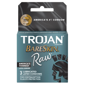 Trojan Bareskin Raw Condoms - 3pk - Image 1