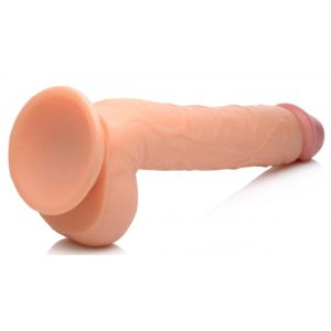 Long Logan 10" Dildo with Balls - Light - Image 4