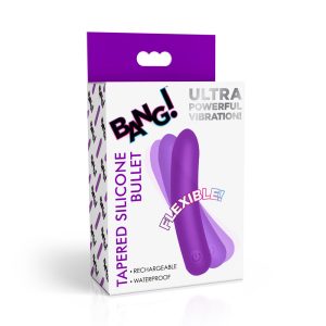Tapered Flexible Silicone Bullet - Purple - Image 6